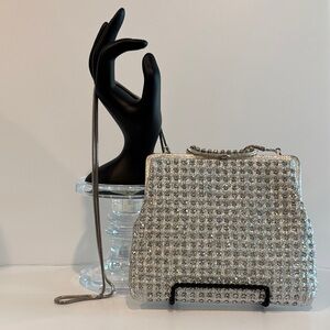 Vintage Silver Crystal Clutch